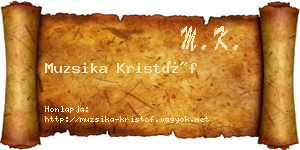 Muzsika Kristóf névjegykártya